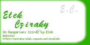 elek cziraky business card